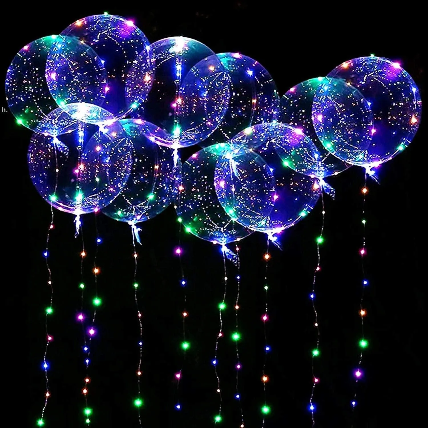 Leuchtender LED-Ballon, der in die Luft schwebt, leuchtende, transparente, klare Blasenballons, Innen- und Außendekoration, Geburtstagsfeier, RRF13026