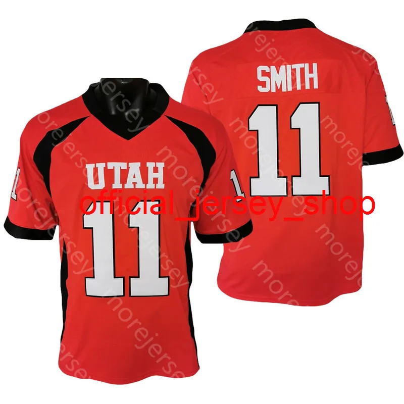 NCAA Koleji Utah Utes Futbol Jersey Alex Smith Kırmızı Boyutu S-3XL Tüm Dikişli Nakış