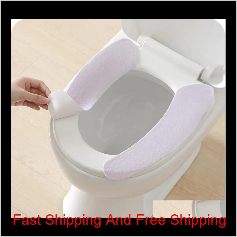 hotsale bathroom accessories colorful warmer soft comfortable washable carpet toilet seat covers sticky toilet mat overcoat 