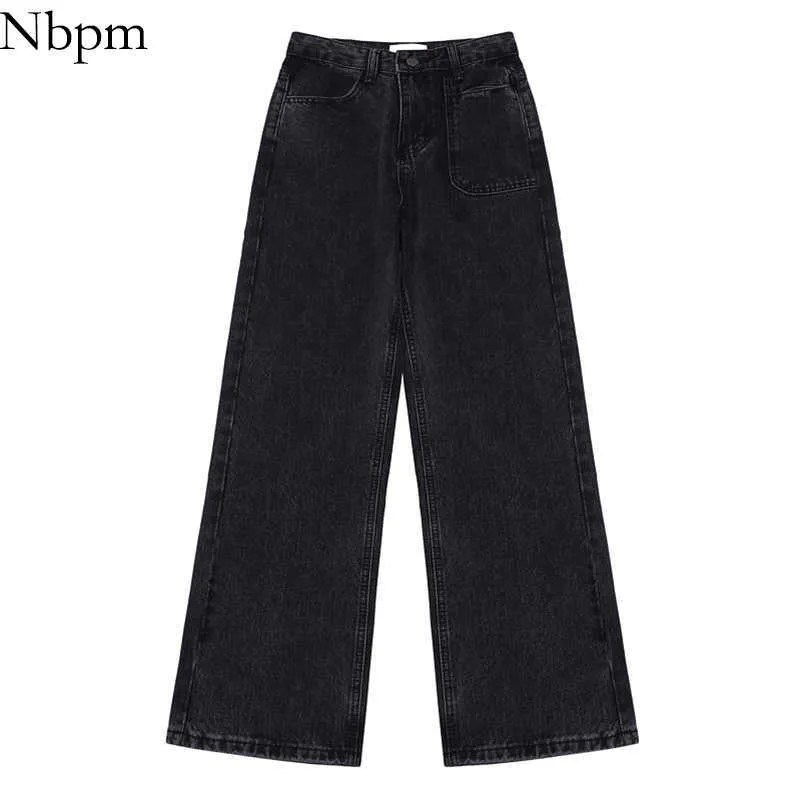 NBPM Kvinna Jeans Streetwear Women Spring Women's Clothing Black Pants Denim Trousers High Waist Baggy Pants Wide Leg 210529