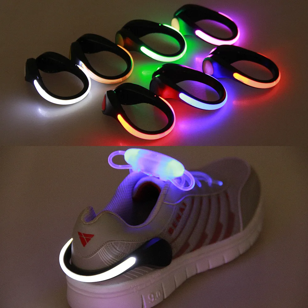 Luminous LED Flash Light Shoe Clip Warning Lamp Safety Clips Night Runners Sport Running Cycling Walking Gear Shuffle Melbourne Dance Shoes Accessories JY0902