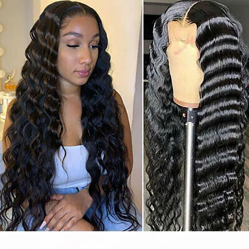 Brasiliansk lös våg 360 spetsar peruk mänskligt hår för svarta kvinnor pre plocked real 100% jungfru hår hd schweizare medium brun spets