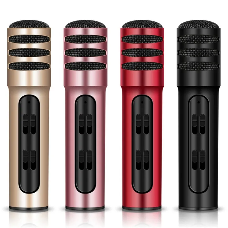 BGN-C7 Mikrofon Tragbare USB Mini Handheld Dual Handy Kondensator Live Singen Drahtlose Karaoke