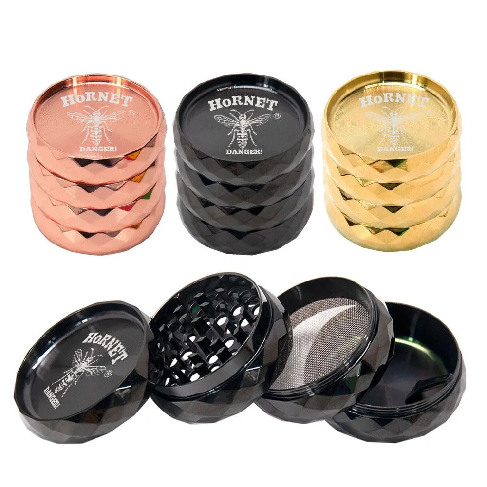 2022 new 4 Layers 63mm Zinc Alloy Tobacco Herb Grinder Diamond Shape Herbal Smoking Grinders Smoker Accessories