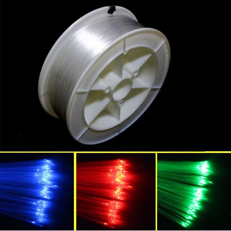 PMMA Plastic Optische Fiber Kabel Hele Roll Verlichting Motor Driver LED-draad in 2.0mm 350m Vezels Verlichting Star Plafond Licht Decoratie