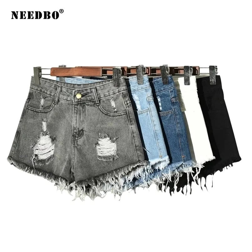 Beighbo Shorts Jeans Summer Push Up Maigre pour femmes Denim Taille haute Taille Casual Femme Hole Dames 210724