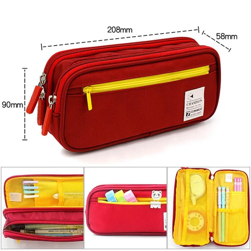 Large Capacity Pencil Case Double Opening Pencil Pouch 3