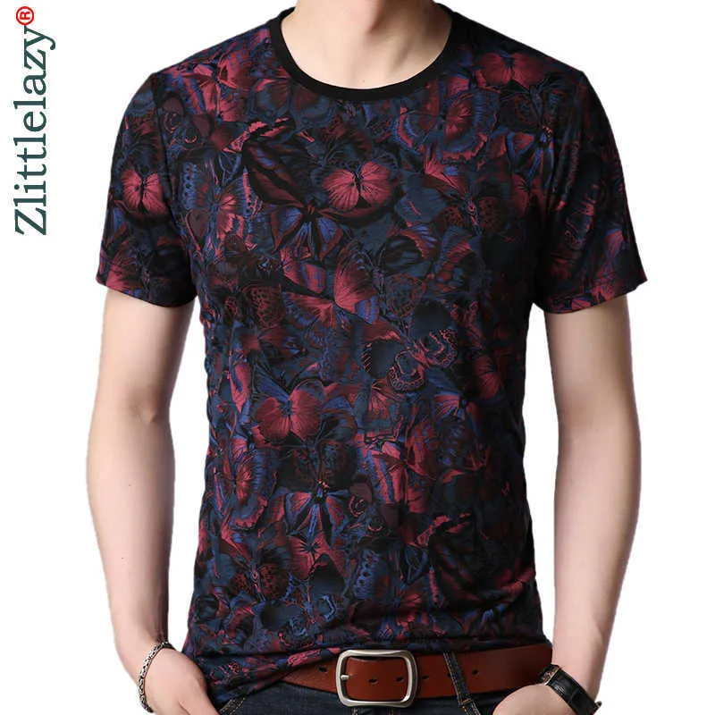 Koszulka z krótkim rękawem Koszulka Mężczyźni Fitness Odzież Tshirt Summer Butterfly Męskie Top Streetwear Koszulka Topy Koszulki Odzież 3098 210629