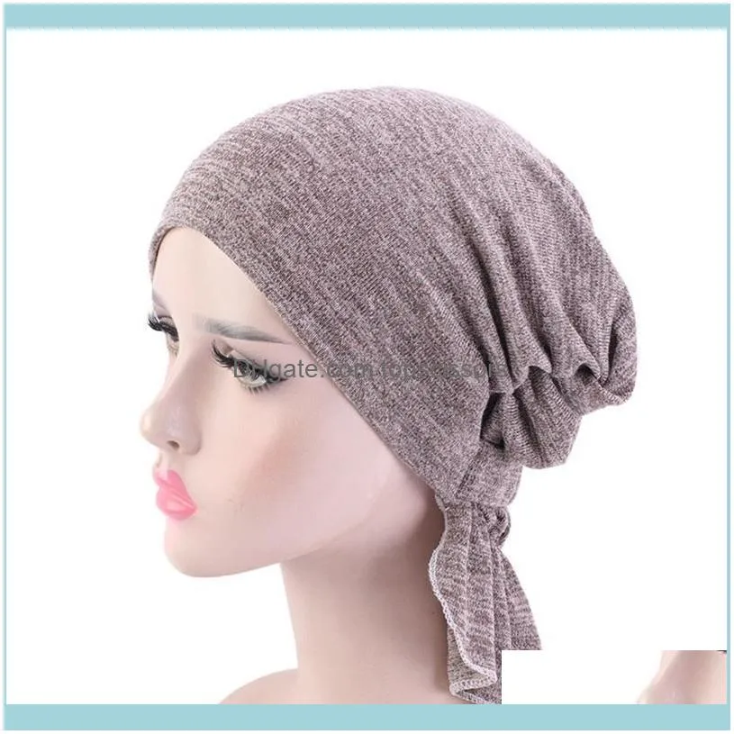 Women Cotton Elastic Turban Band Headwrap Chemotherapy Cap Nightcap1