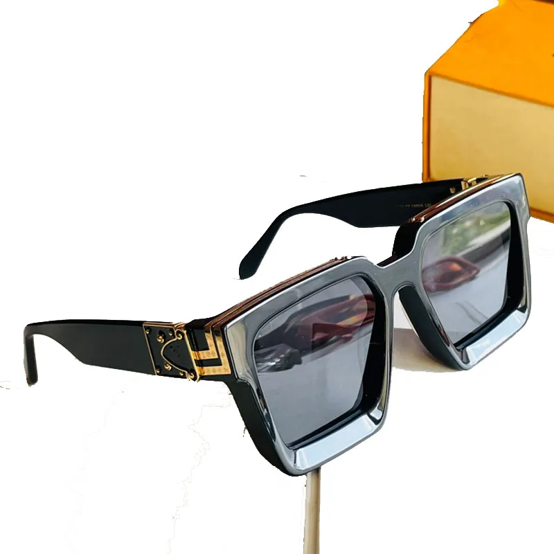 Lunettes de soleil Hommes MILLIONAIRE Noir Classique 1165 Vente Lunettes UV400 Épaisse Plaque Cadre Designer Lunettes de Soleil Boîte D'origine