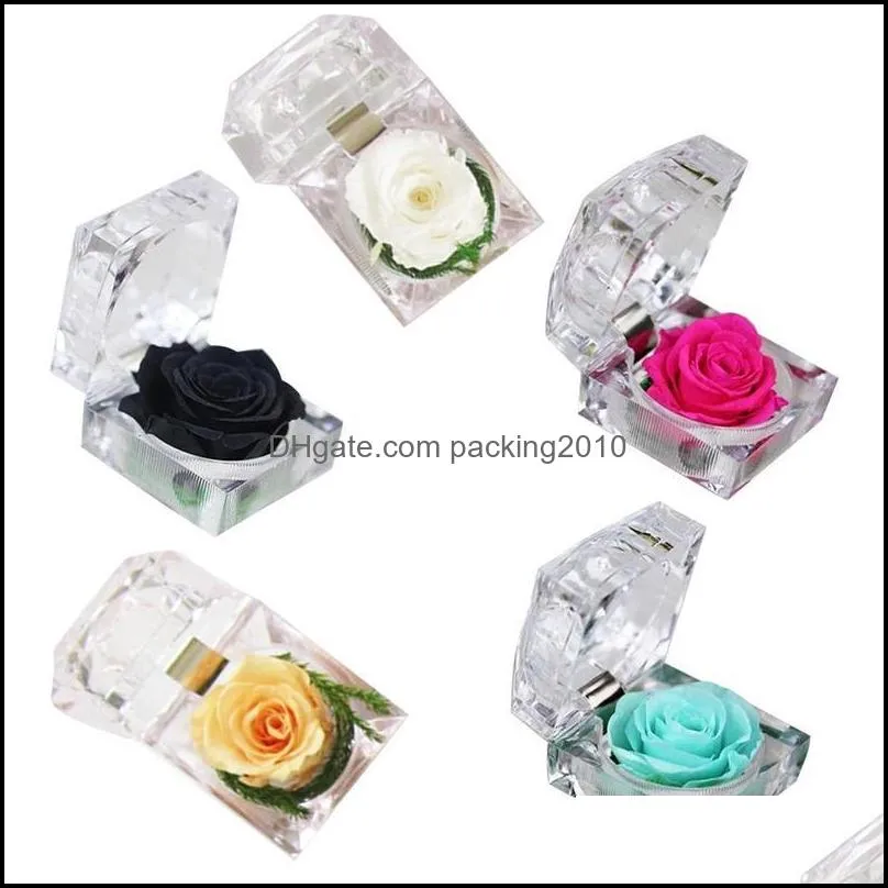 Rose Valentine Acrylic Ring Box 520 Gift For Girlfriend B8G4 Wrap