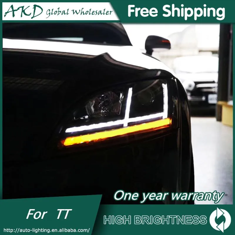 Other Lighting System AKD Head Lamp For A7 LED Headlight 2006-2012 Headlights DRL Turn Signal High Beam Angel Eye Projector Lens