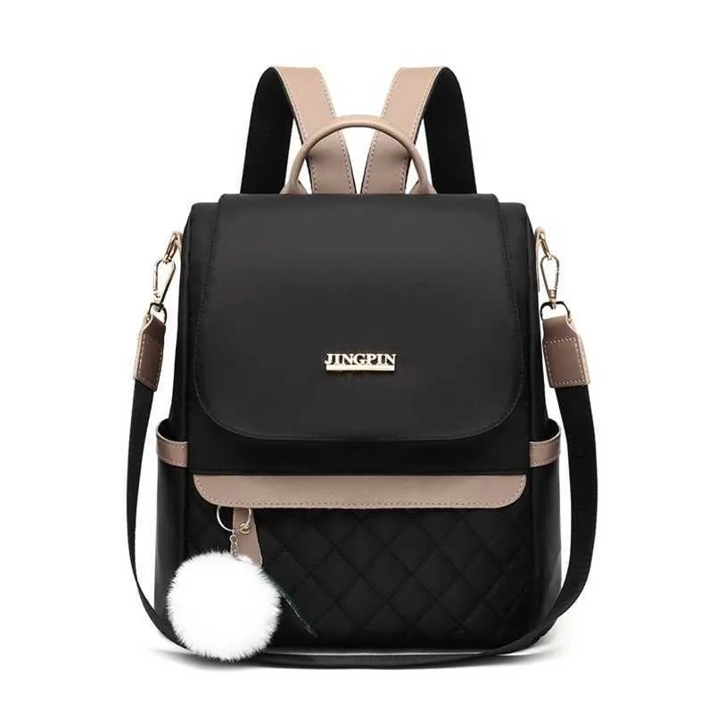 Färg Solid Fashion Women Mochila Shopping Ryggsäck Anti-Theft Resväska Tonåringar Skolväskor Kawaii Bookbag Bolsa Feminina 202211