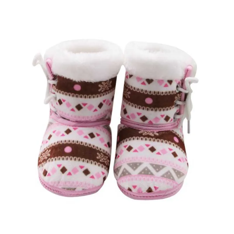 赤ちゃんの女の子の男の子のための秋の冬の暖かいフリースの雪のブーツ0-18ヶ月新しいG1023
