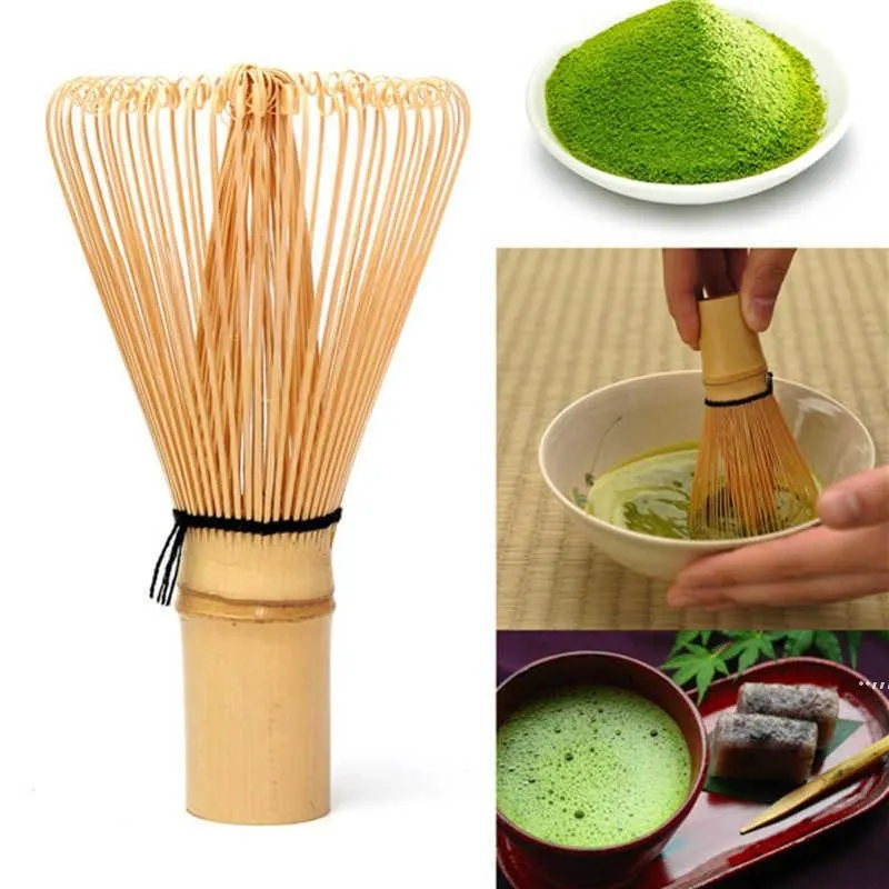 Matcha grönt te pulver whisk matcha bambu visp bambu chasen användbar pensel verktyg kök tillbehör pulver rre11975