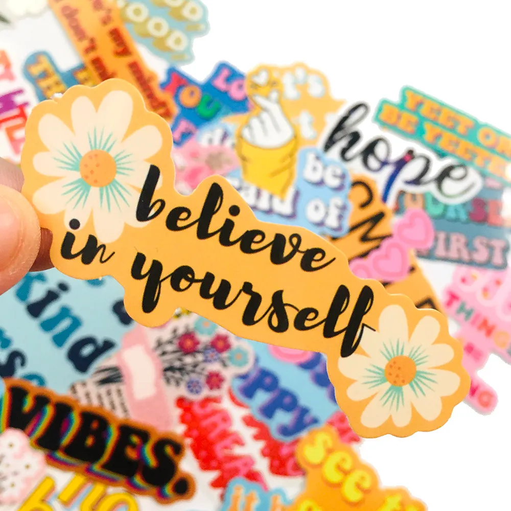 Inspirational Phrase Stickers - Waterproof Decals for Laptops, Luggage ...