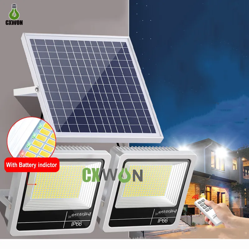 Upgraded 200W 280W 350W Solar Powered Flood light LED Wall Lamps Waterproof Aluminum Garden Street Outdoor Spot lights with remote controller