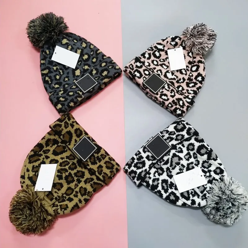 Örme Şapka Kadınlar Için Skullcap Erkekler Beanie Leopar Şapka Kış Retro Barısız Baggy Kavun Kap Manşet Docker Balıkçı Beanies