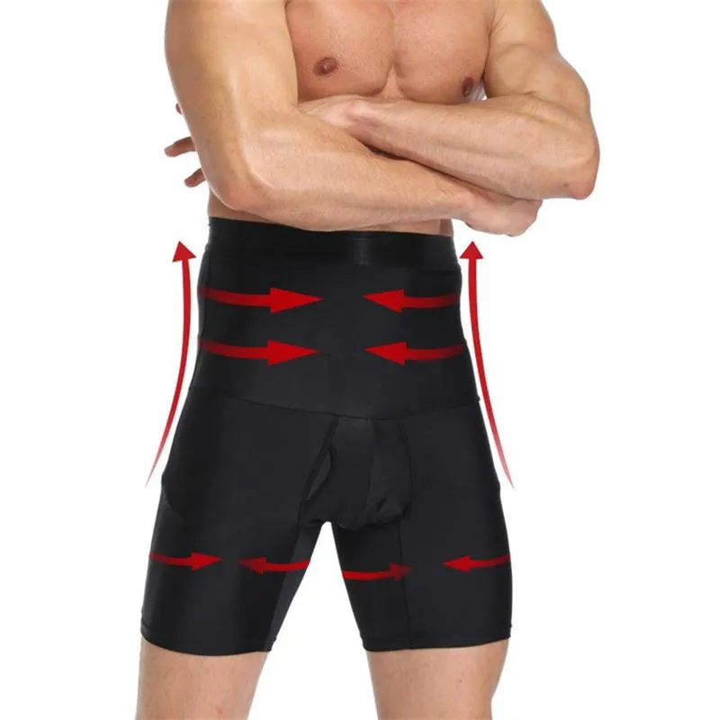 Herren-Körperformer, Kompressionsshorts, Taillentrainer, Bauchkontrolle, Schlankheits-Shapewear, Modellierungsgürtel, Anti-Scheuern, Boxer-Unterwäsche