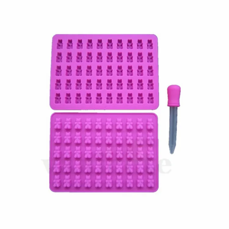 Utensile da cucina Stampi da forno Stampi in silicone orsi Stampo cioccolato morbido a forma di orsetto con contagocce Vassoio cubetti di ghiaccio Bakeware Stampo caramelle dolci ZC127