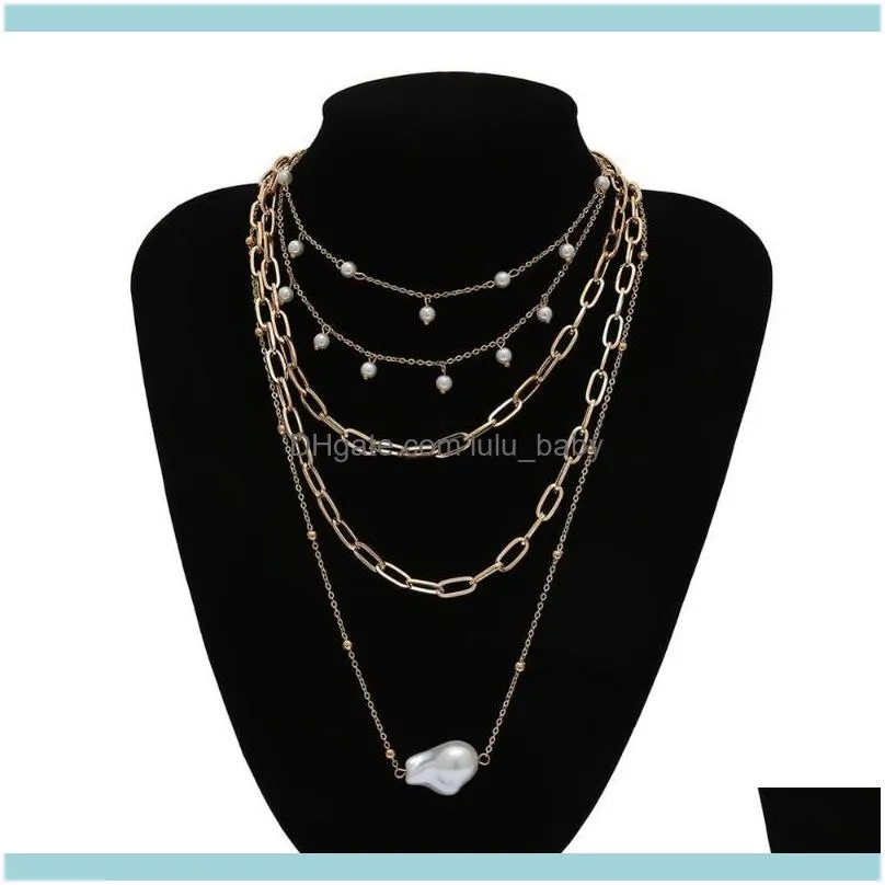 Chains Necklaces & Pendants Jewelrychains Collar Statement Multi Layer Choker Necklace Bohemian Special-Shaped Imitation Pearl Tassel Pendan