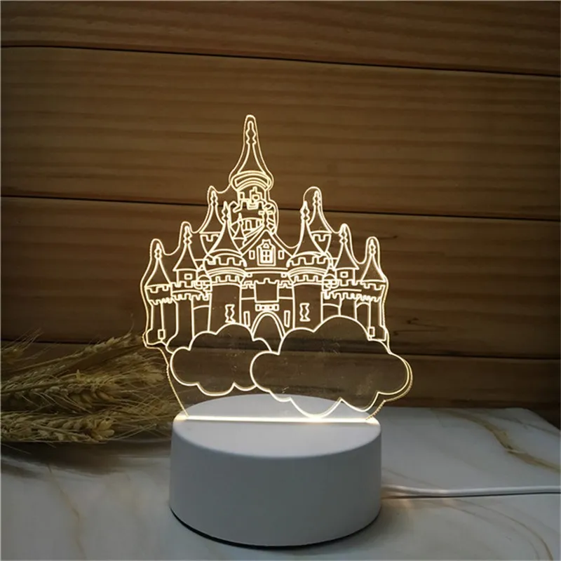 Cadeau de Saint Valentin pour petite amie 3D Night Light Love Heart Lampe USB Acrylique Lumières Anniversaire Femme Présent W-00591 91 J2
