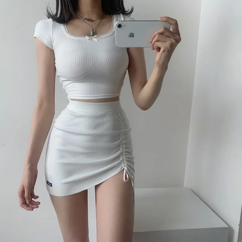 Sexy High Waist Stretch Side Drawstring Skirt Slim Fit Hip Sexy High Waist Stretch Side Drawstring Skirt Slim Fit Hip