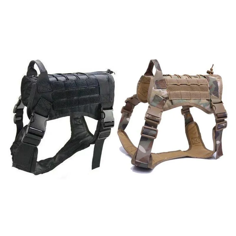 Dog Apparel Dog Apparel Large Military K9 Tactical Training Vest Harness Adjustable Molle Nylon Water Resistant