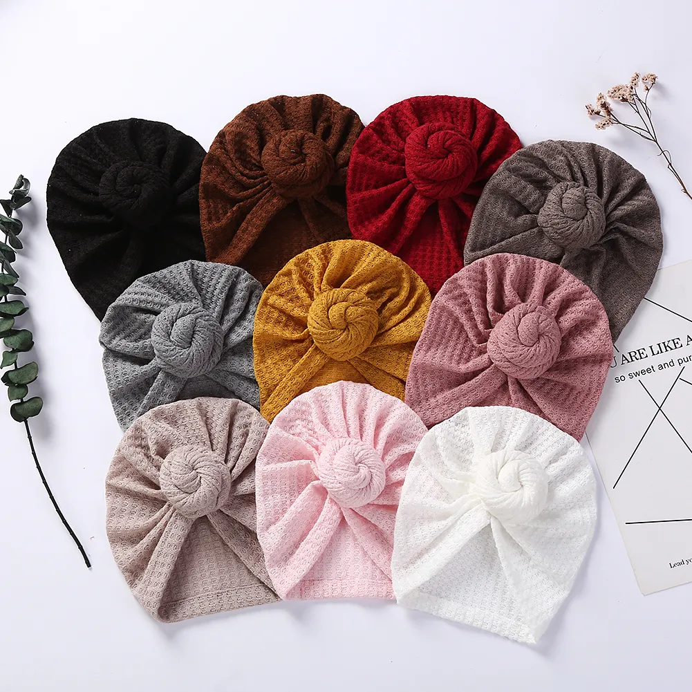 Solid Waffle Crochet Baby Hat Snail Handmade Newborn Boys Girls Gift Headwraps Fashion Winter Cap Beanies Headwear