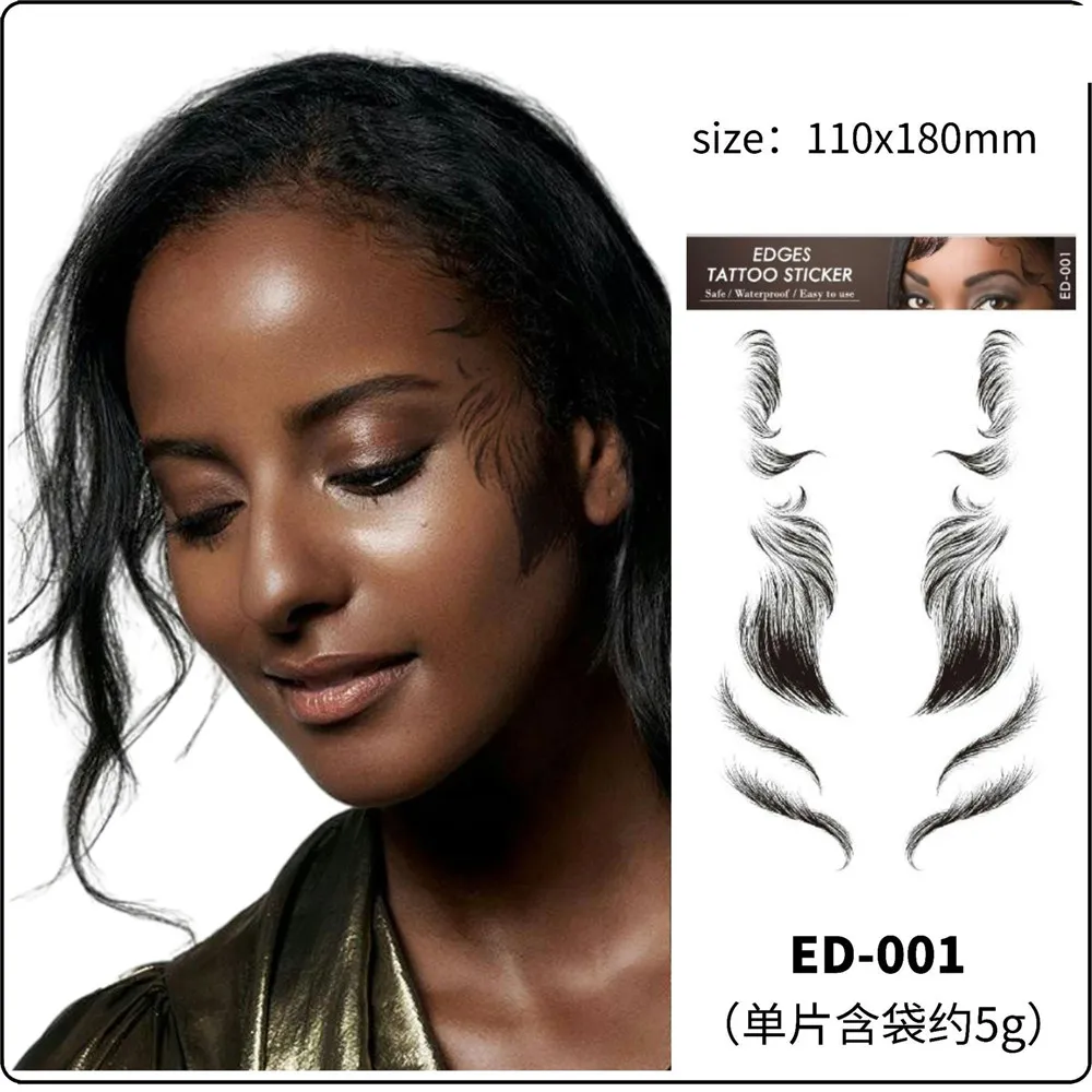 TS001 26 Style Baby Hair Tattoo Pegatina Impermeable Mujer Pegatinas Temporal Pegatinas Natural Rizado Maquillaje Ed001 026 Por Tamaxbeauty, 0,54 €