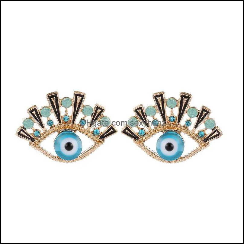 Hot Fashion Jewelry Blue Eye Earrings Rhinstone Eyes Stud Earrings S809