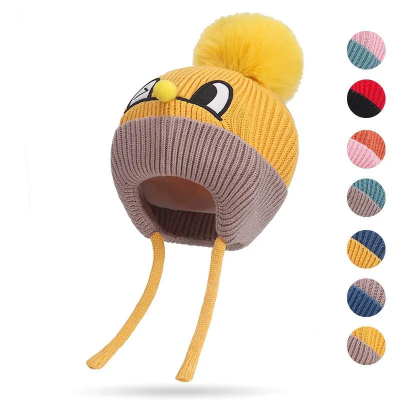 Берец защита от ушей теплые дети дети густая шапочка шляпа шляпа зима мультфильм мягкий жесткий уш