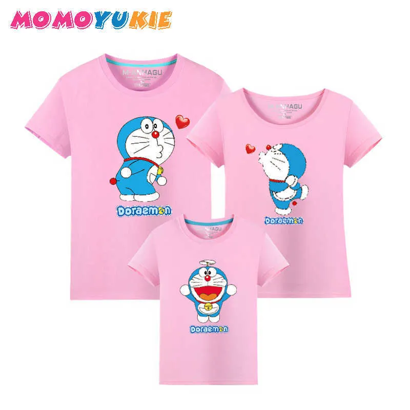 Família Correspondência Conjunto de Roupas Verão T-shirt Mamãe Filha Camisetas Paizinho Son Tops Família Olhar Mãe Kids Family Matching Outfits 210713