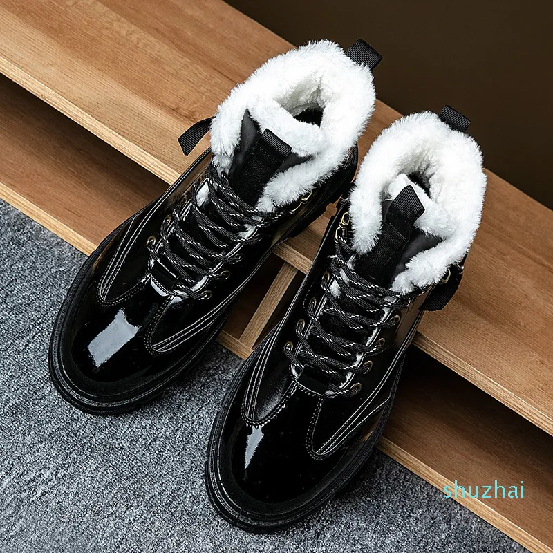 2022 Luxury Designer Winter Mens Winter Snow Boots For Men Smooth Leather Ankle Half Ankles In Black White And Bordeaux With Platform For Outdoor Activities From Shuzhai 48.54 DHgate.Com
