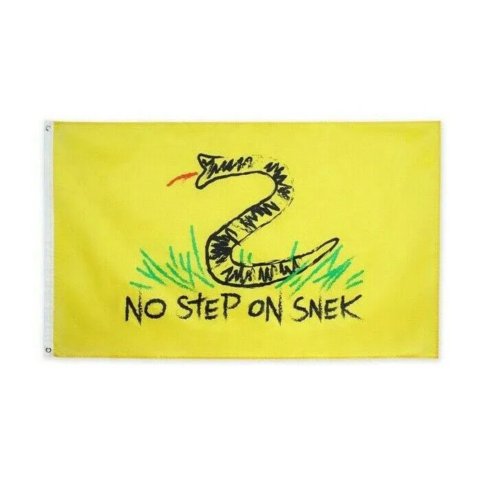 Geen stap op Snek Crayon Vlag 3x5 FT Dubbele Stiksels Banner 90x150cm Party Gift 68D Polyester Gedrukt Hot Selling!