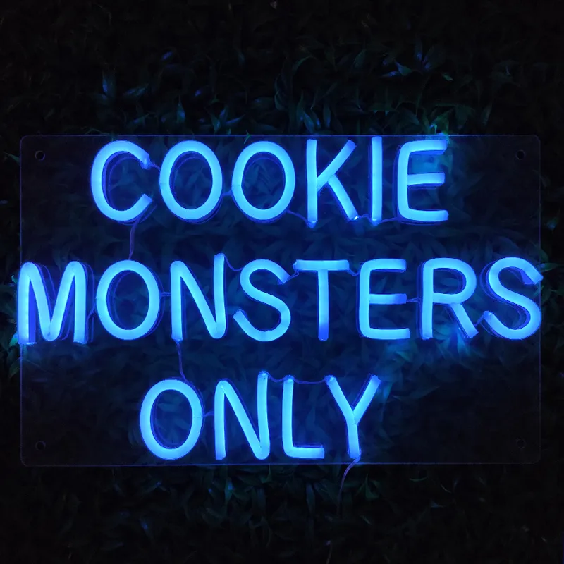 "COOKIE MONSTERS ONLY" word sign Other colors can be customized Wedding decorations wall decoration led neon light 12V Super Bright