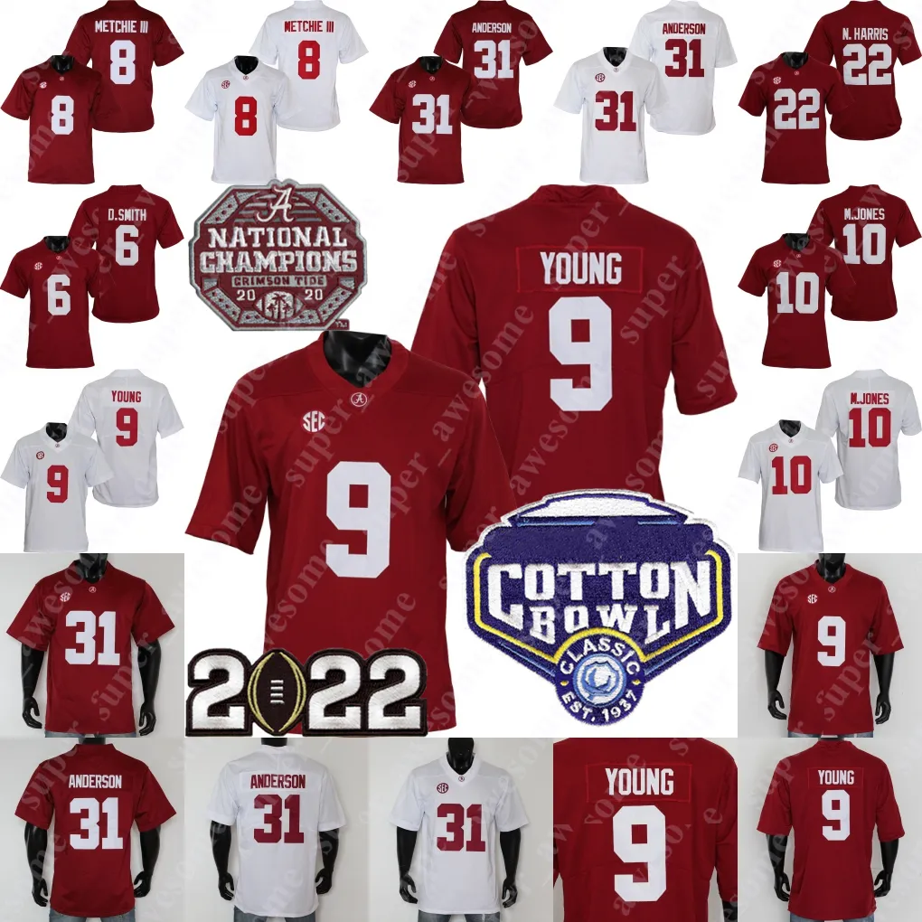 Wholesale 2021 Cotton Bowl Alabama Crimson Tide Football Jersey 9 Bryce Young 31 Will Anderson