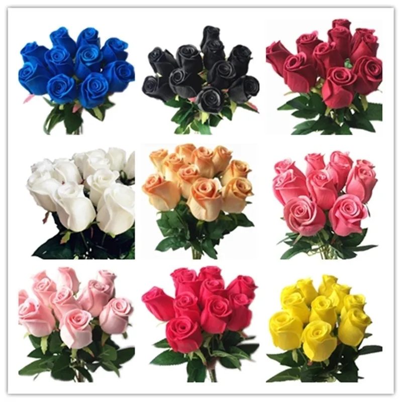 Echte Touch-Rosen, Rot, Weiß, Gelb, Lila, PU-Rose, natürlich aussehende künstliche Blumen für Hochzeit, Party, Zuhause, dekorative Blumen Y200104