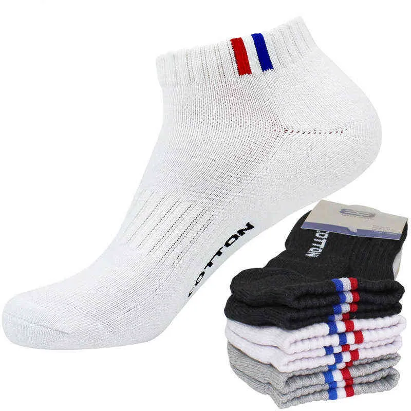 Högkvalitativa män Bomull Running Socks Women Outdoor Sport Tennis Badminton Cycling Basketball Adult Y1222