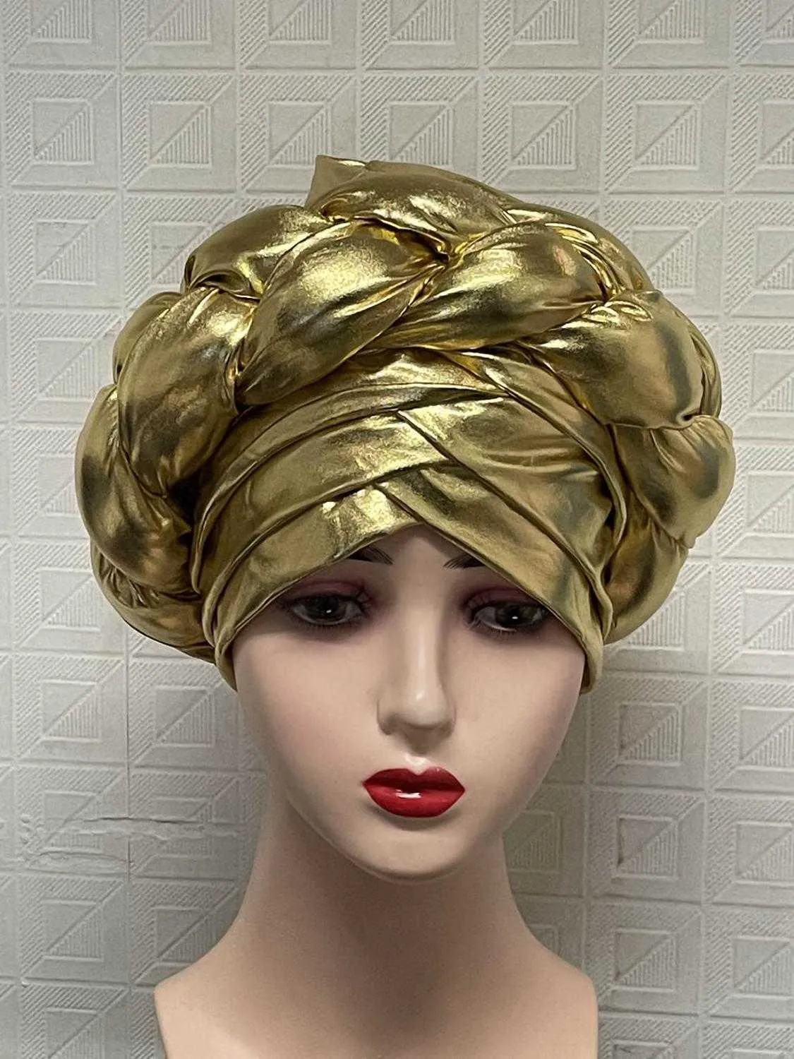 Afryki Handmade Auto Gele ICS Jedwab Eleganckie Duże Kwiaty Szaliki Wewnętrzna Czapka Hidżab Islamski Turban Czapki Headwrap dla Lady Head Wear 210702