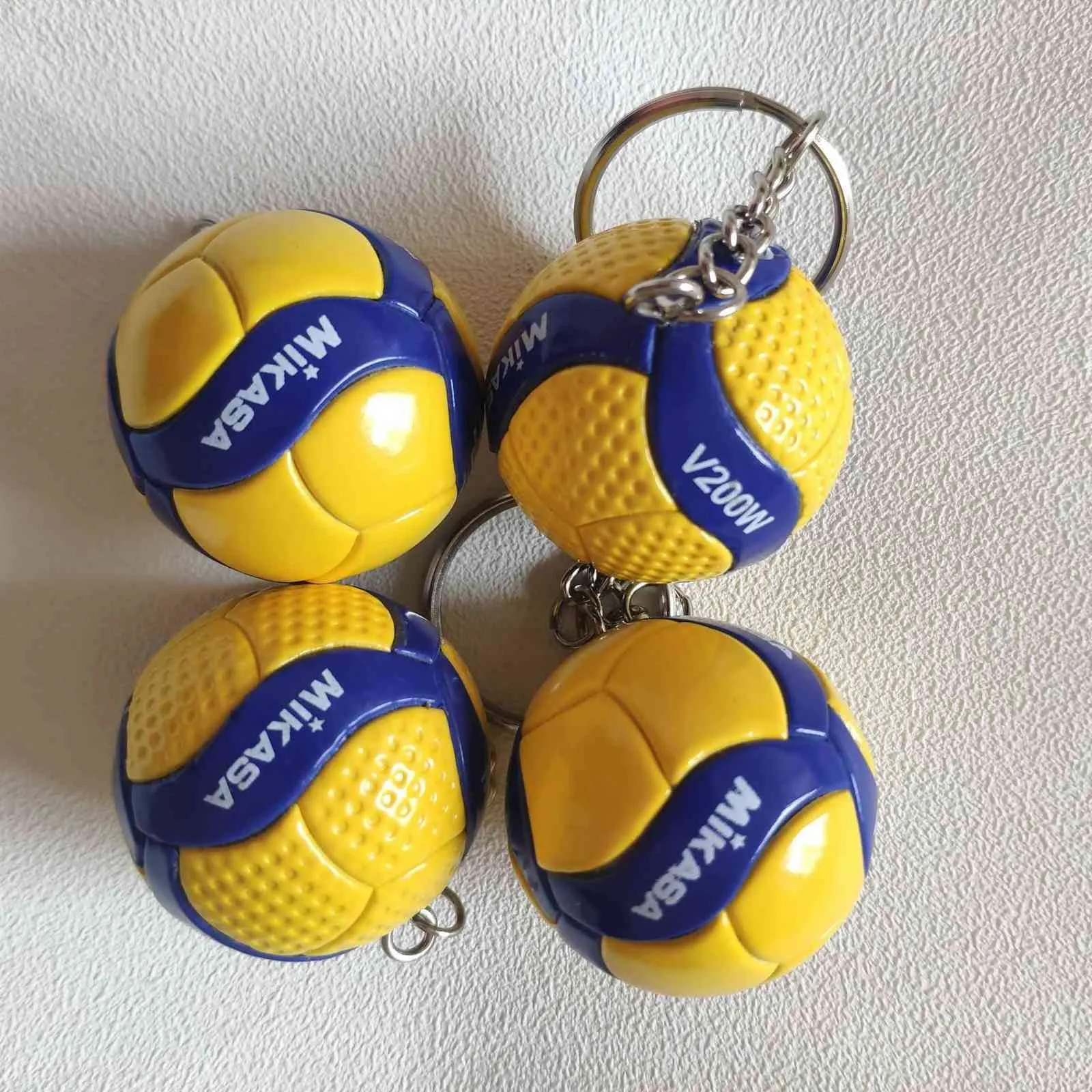 Mini PVC Volleyball Soccer Keychains V200W Sport Key Holder Ring