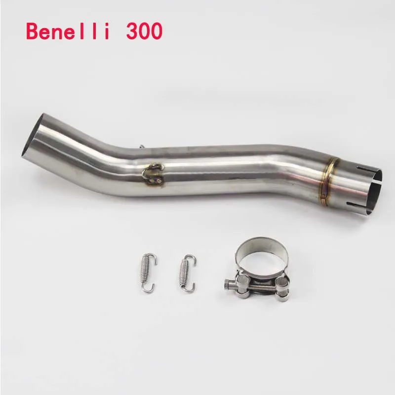 Motorcycle Exhaust System Slip On Middle Link Pipe Mid Connect Tube Stainless Steel For Benelli300 All Years259j