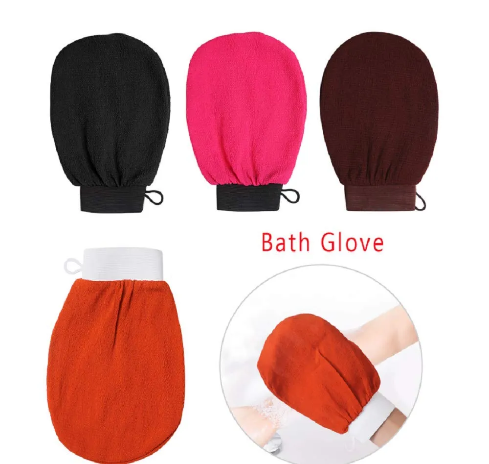 Exfoliating Gloves Mitten Bath Body Scrub Mitt Exfoliation Glove Skin Exfoliator Mitts för män Kvinnor