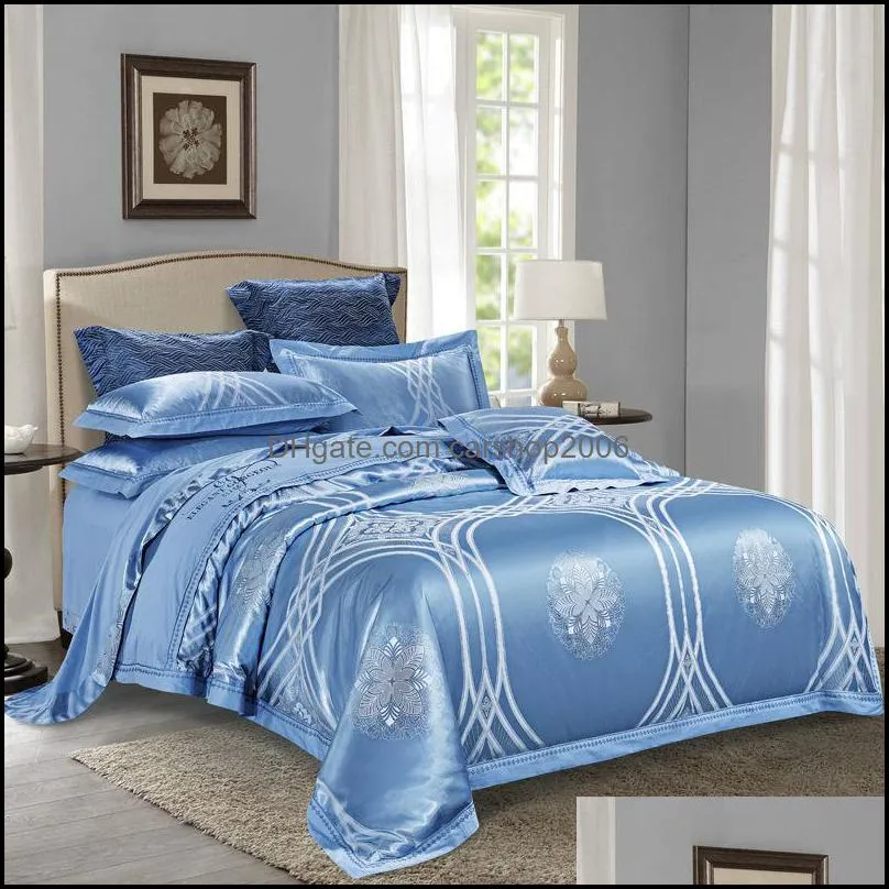 Bedding Sets Bedroom Four-piece Quilt Cover Luxury Embroidery Pure Cotton Jacquard Fashion Simple Family El Set