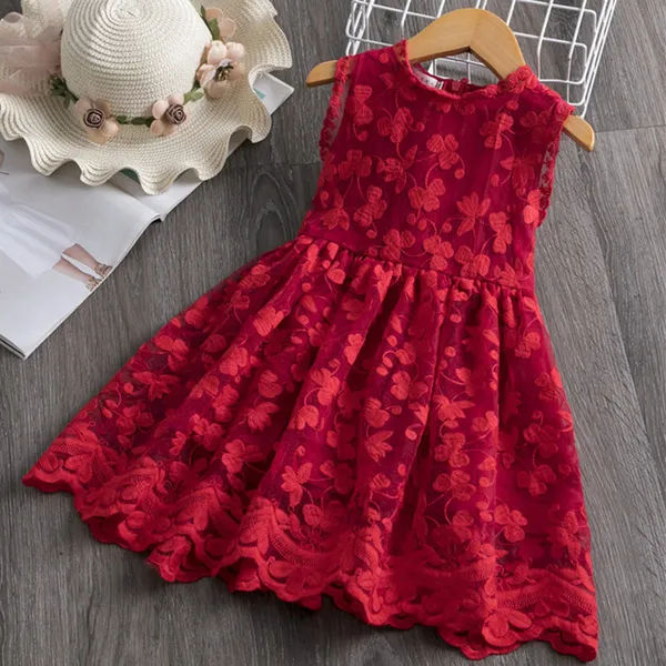 Sukienki letnie dla dziewczyn koronki Tulle Ball Design Baby Girl Dress Party Dress Sukienki na 3-8 lat Dresses dla malucha Girl Q0716