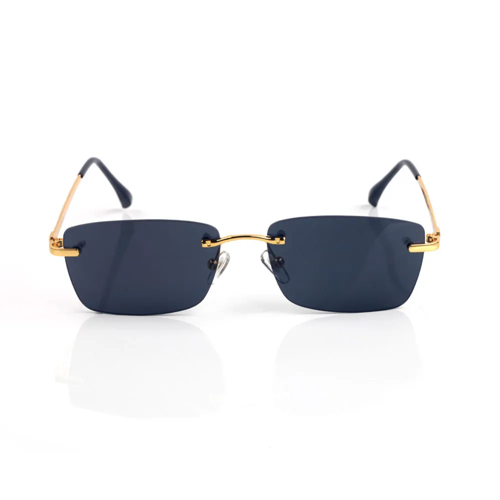 Daveigh Rimless Rectangle mopboard Metal Sunglasses