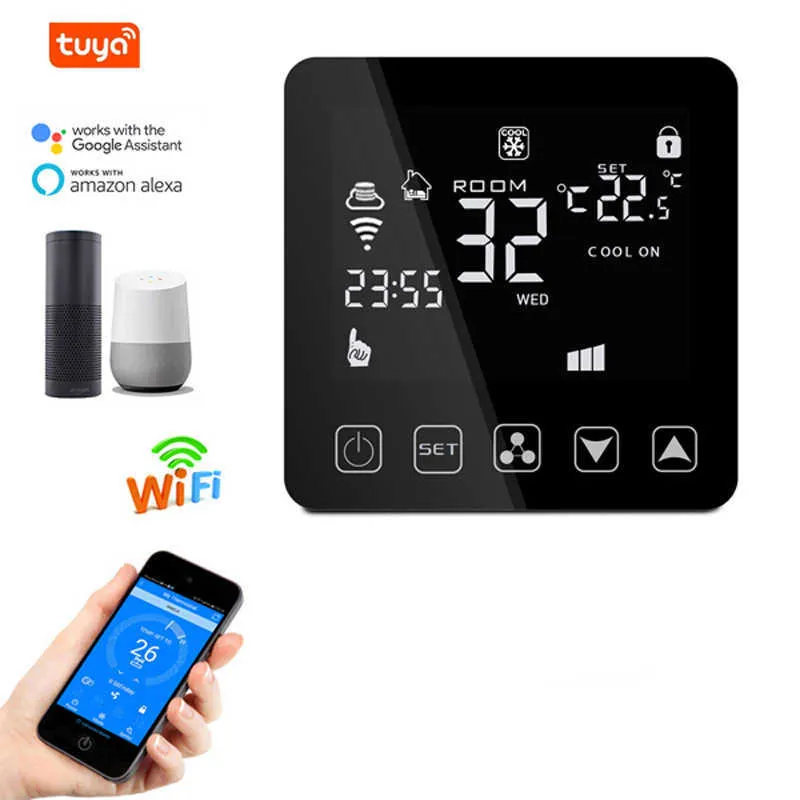 Thermostat intelligent WiFi pour climatiseur central ventilo-convecteurs FCU régulateur de température ambiante refroidissement chauffage Ventilation 210719