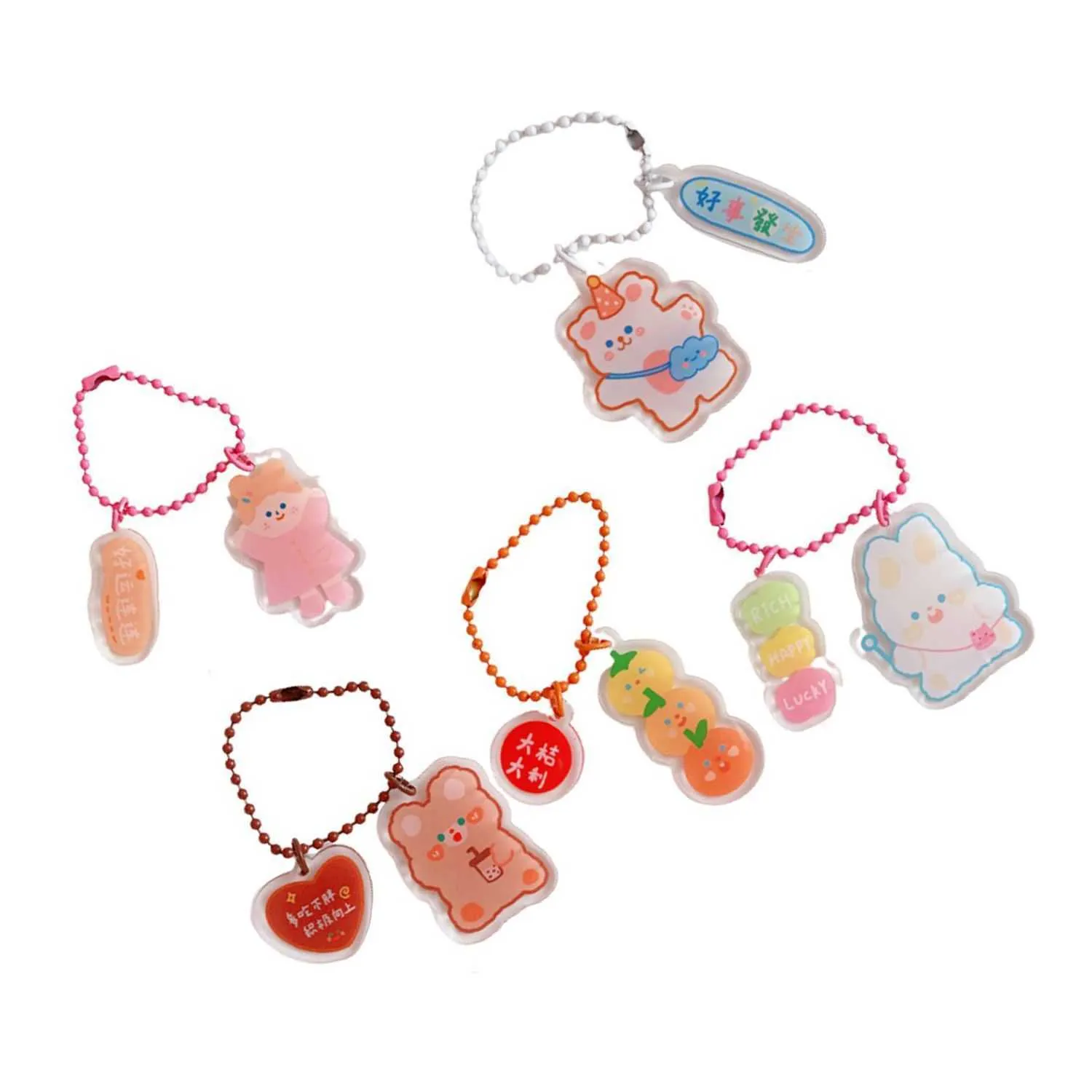 Student Cute Japanese Girlish Heart Przezroczysty Klucz Key Chain Kluczowe Klamra Wisiorek G1019