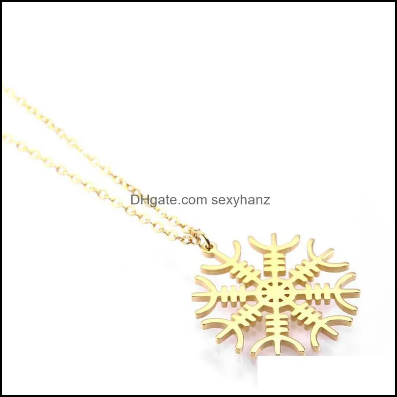 Chain Necklace For Women Steel Snowflake Pendants Stainless Fashion Gold Jewelry The Neck Pendant Necklaces