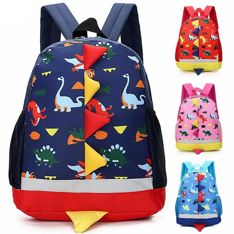 Cartoon Dinosaur Youth Child Schoolbag Boys Grils Kid Decompression Ridge Protection School Backpack 211025